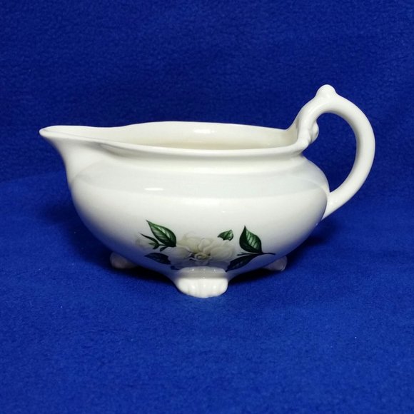 Homer Laughlin Nautilus Grey Gardenia Footed Sugar Bowl and Creamer Set - Picture 7 of 10